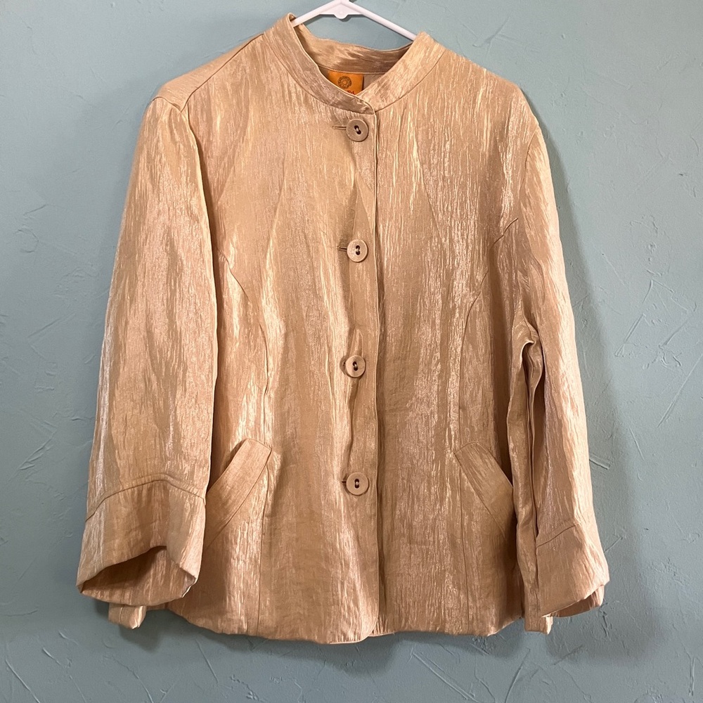 Ruby Rd womans shimmer gold dressy jacket size 18W